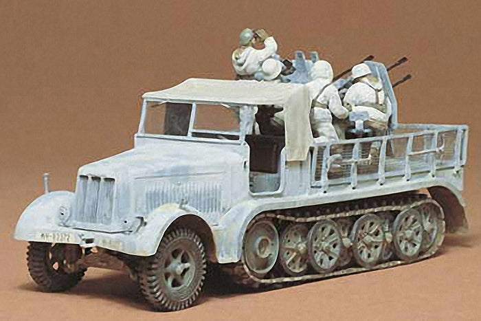 Tamiya 1/35 German Sd.Kfz.7/1 8-Ton Half-Track with Quad 20mm AA Gun Plastic Model Kit