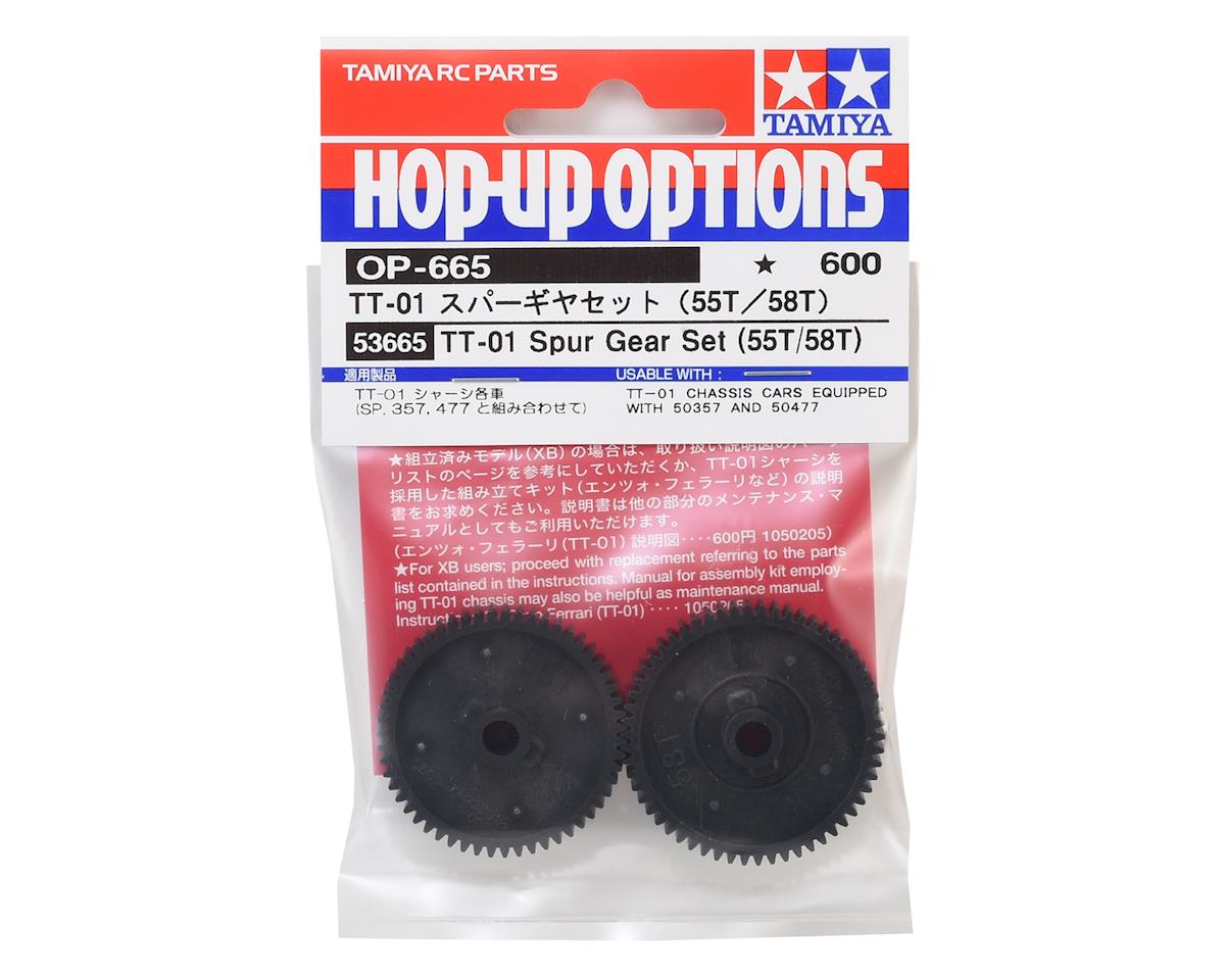 Tamiya TT-01 Option Spur Gear Set 55T & 58T for Gearing Adjustment