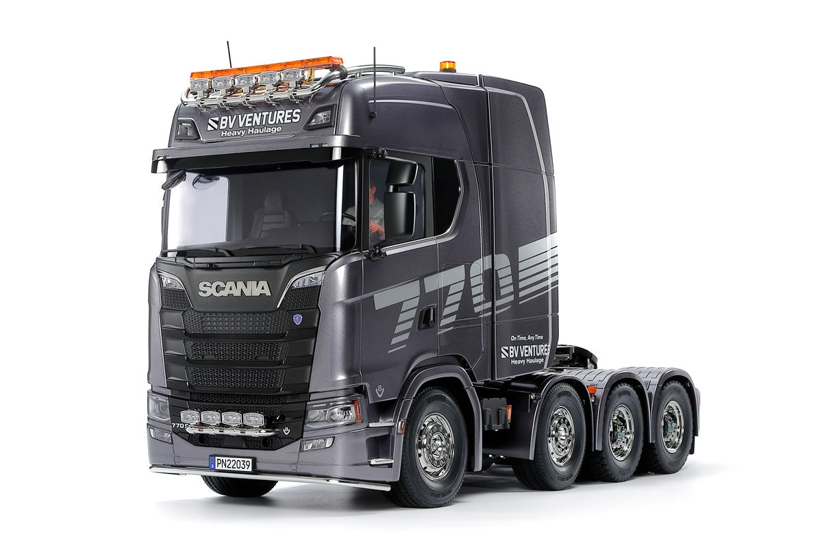 Tamiya Scania 770 S 8x4/4 Heavy Semi Truck RC Kit - 1/14 Scale Gun Metal Pre-Painted Edition