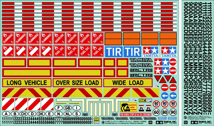 Tamiya RC Sticker Set for 1/14 Scale Semi Tractor Trucks & Trailers European Markings