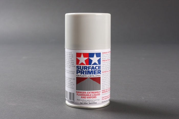 Tamiya Surface Primer Gray 100ml Spray - Plastic & Metal Primer