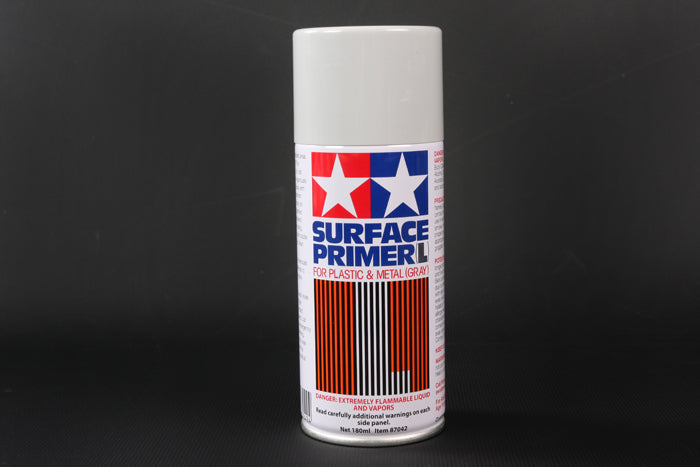 Tamiya Surface Primer L Gray 180ml Spray - Fine Surface Primer for Plastic & Metal