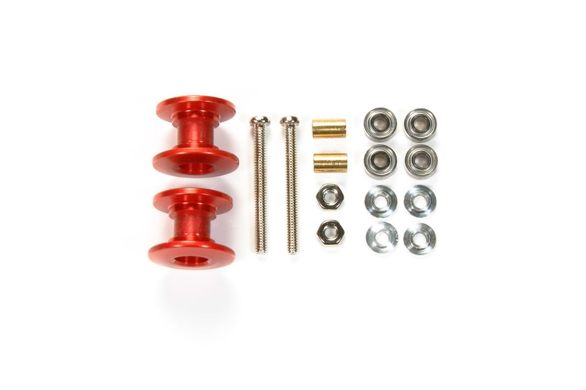 Tamiya Double Aluminum Rollers 13-12mm Red