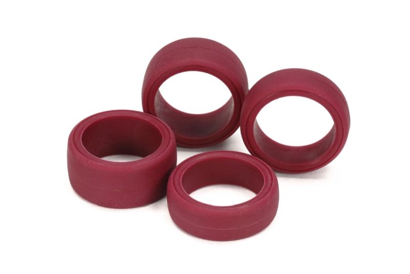 Tamiya JR Large Diameter Slick Tires, Low Friction, Maroon, 4pcs 95542