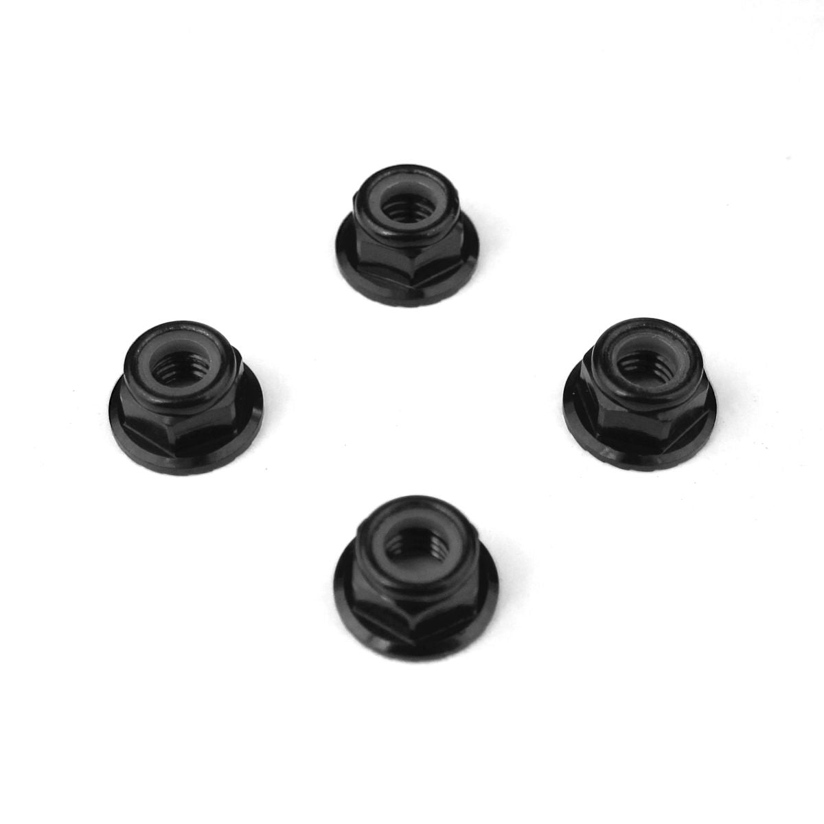 Tekno RC M5 Aluminum Flanged Serrated Locknuts, Black