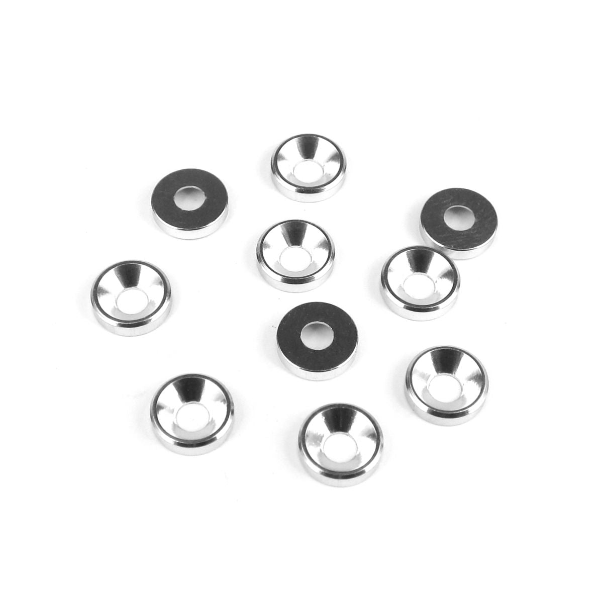 Tekno RC M3 Countersunk Aluminum Washers, Natural, 10pcs