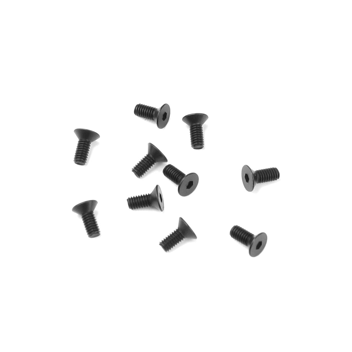 Tekno RC M2.5x6mm Flat Head Screws (Black, 10pcs)