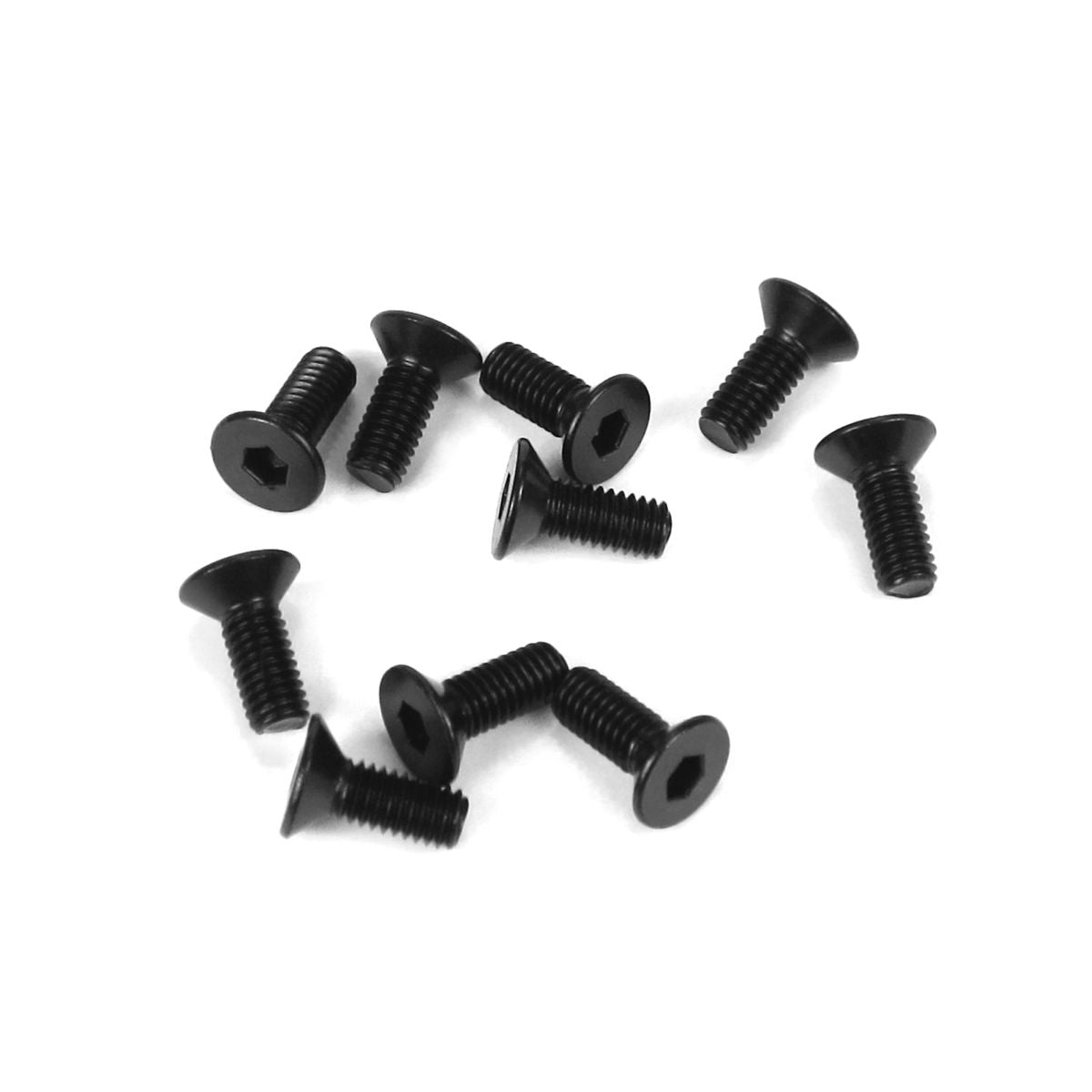 Tekno RC M3x8mm Flat Head Screws (Black, 10pcs)