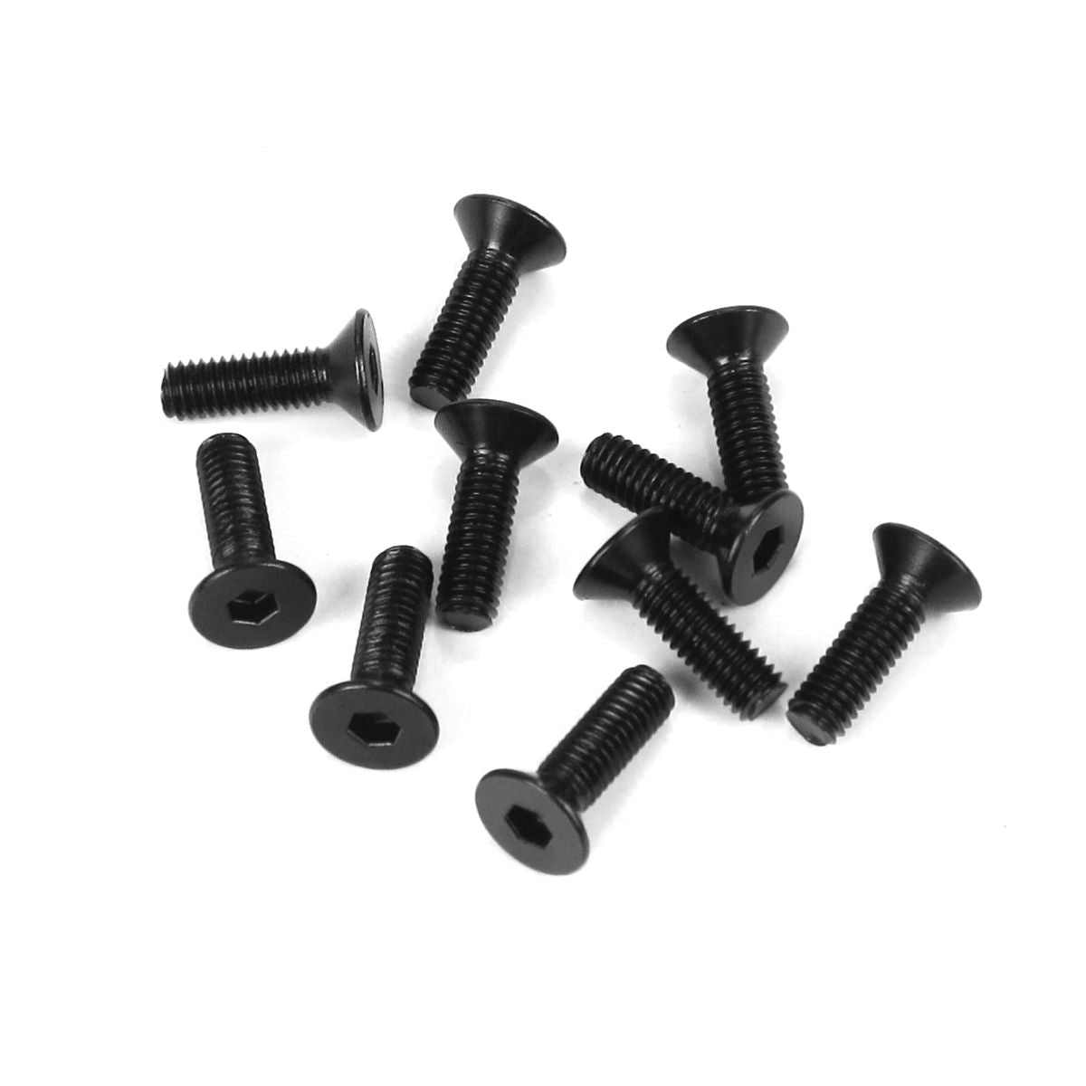Tekno RC M3x10mm Flat Head Screws (Black, 10pcs)