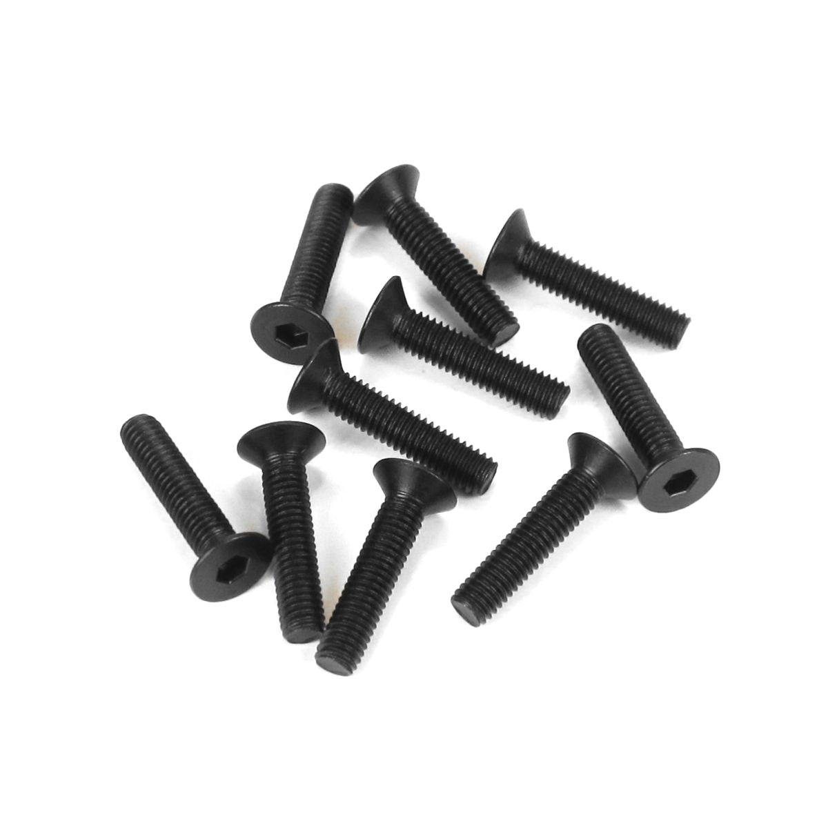 Tekno RC M3x14mm Flat Head Screws (Black, 10pcs)