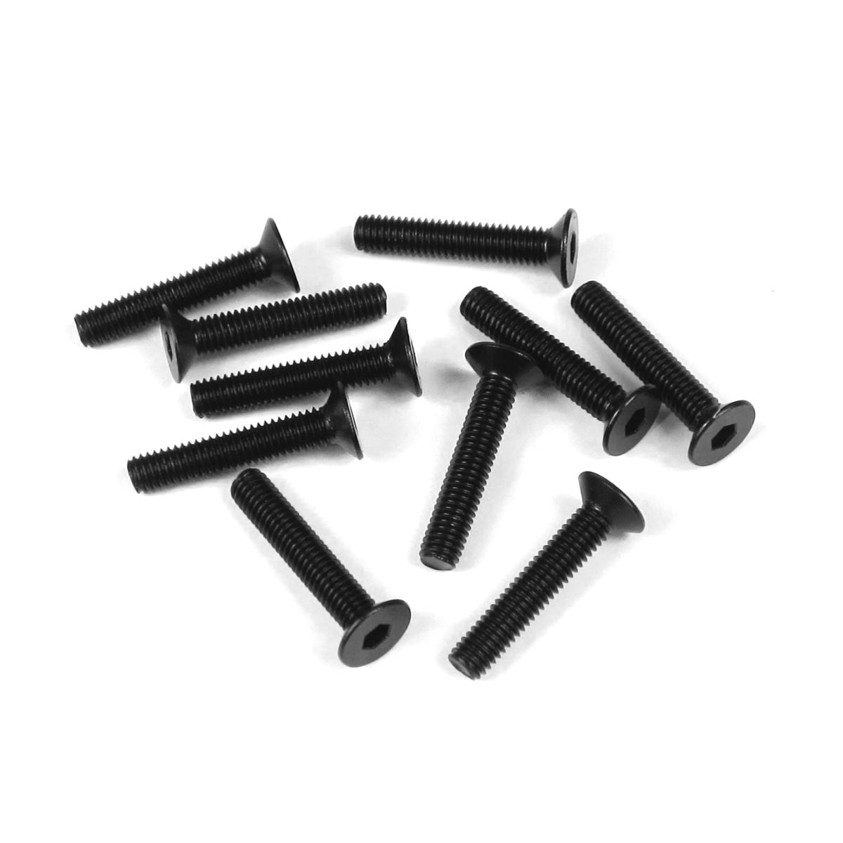 Tekno RC M3x16mm Flat Head Screws (Black, 10pcs)