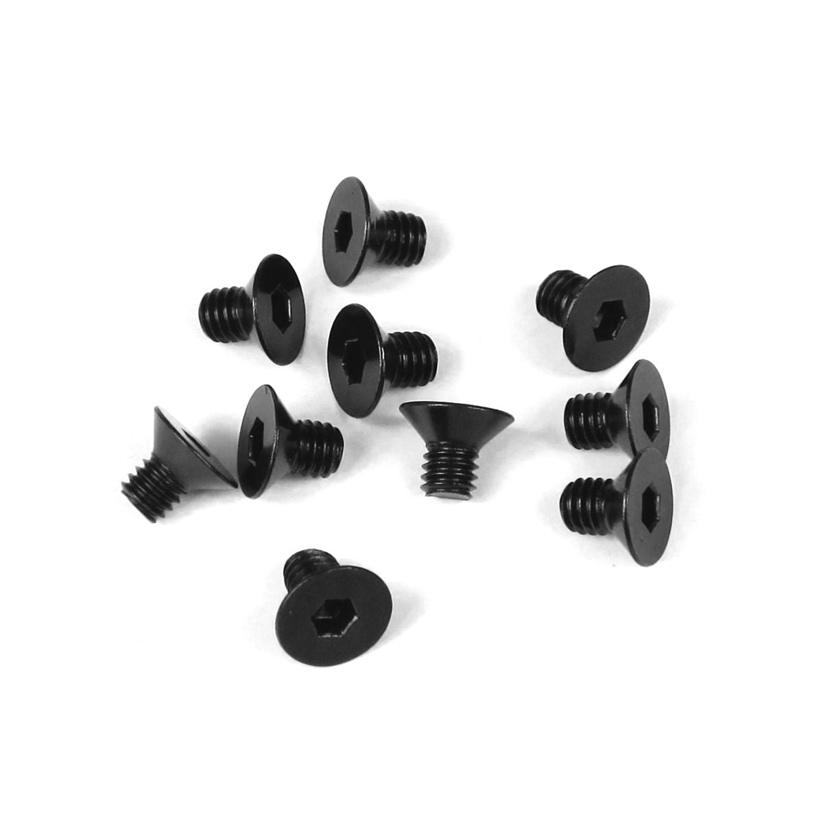 Tekno RC M4x6mm Flat Head Screws, Black (10pcs)