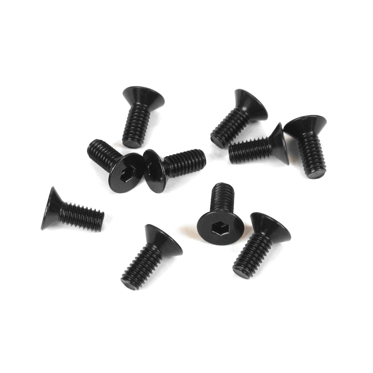 Tekno RC M4x10mm Flat Head Screws, Black (10pcs)