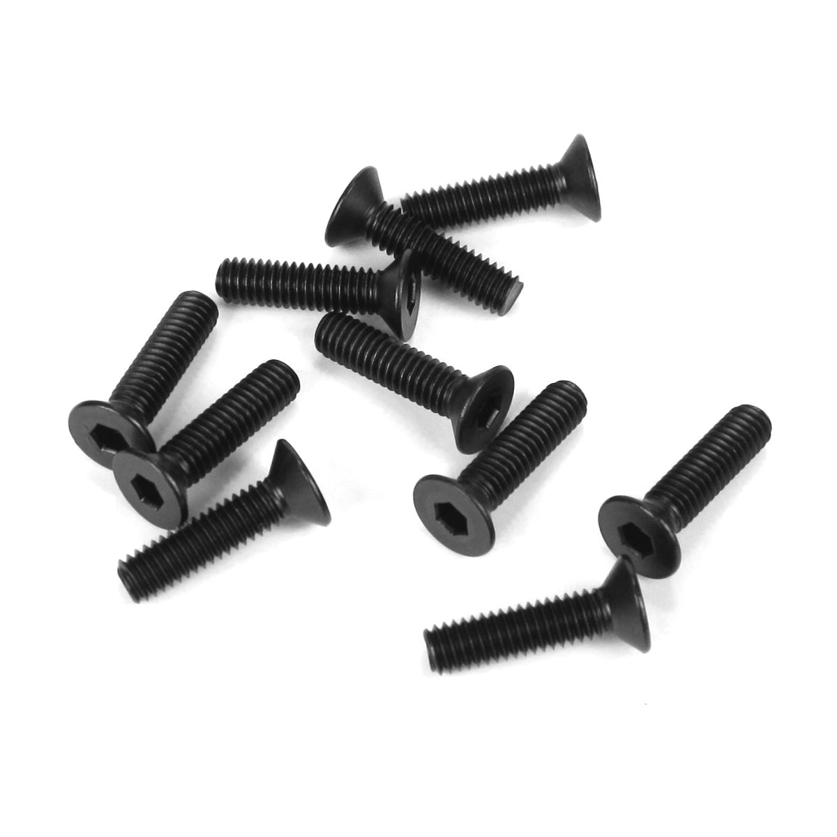 Tekno RC M4x15mm Flat Head Screws, Black (10pcs)