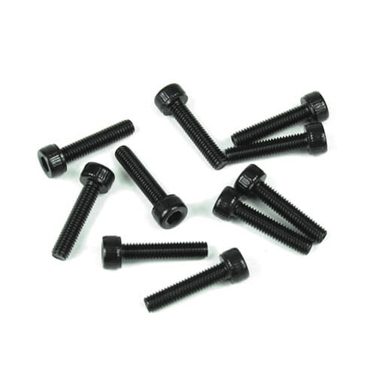 Tekno RC M3x18mm Black Cap Head Screws, 10pcs