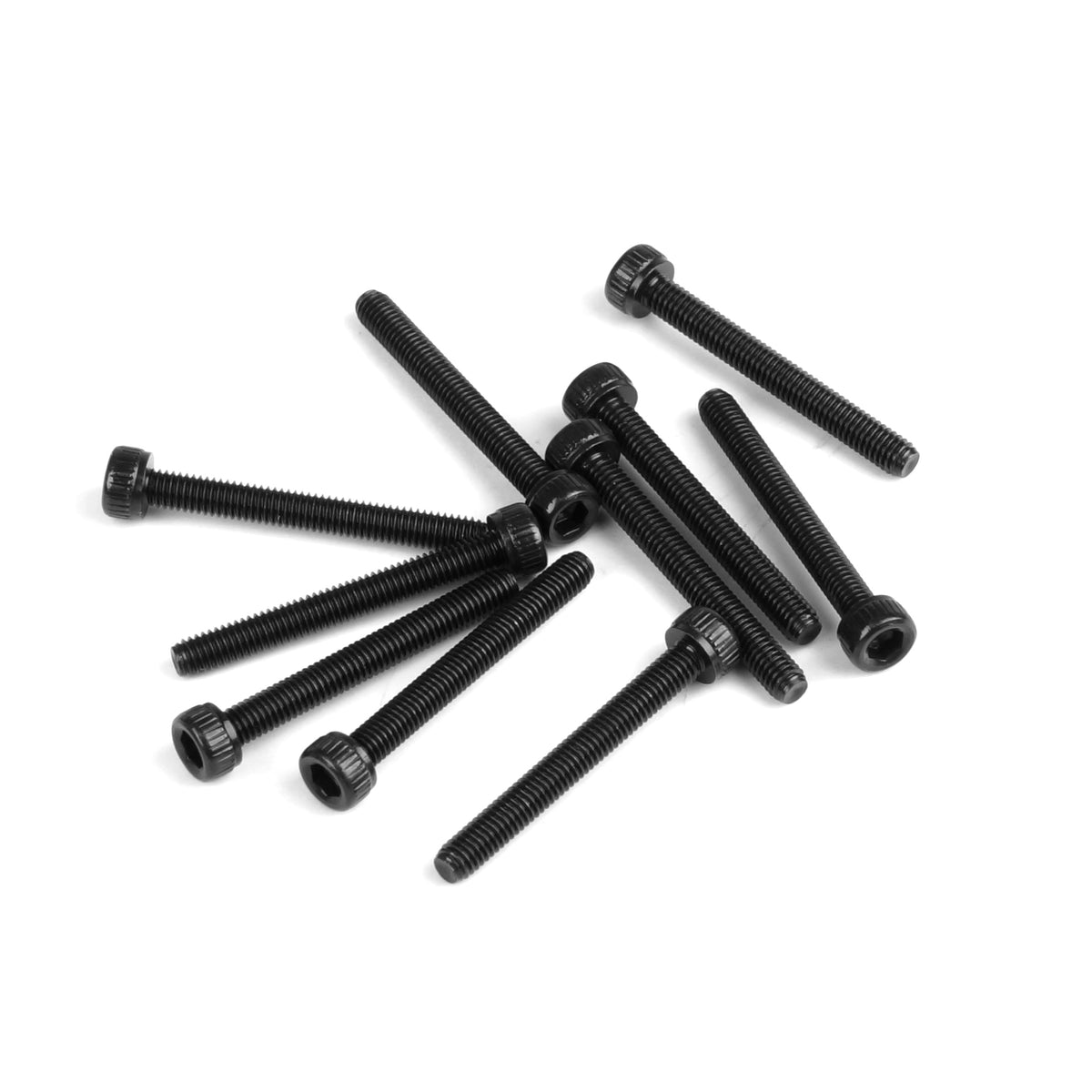 Tekno RC M3x25mm Black Cap Head Screws, 10pcs