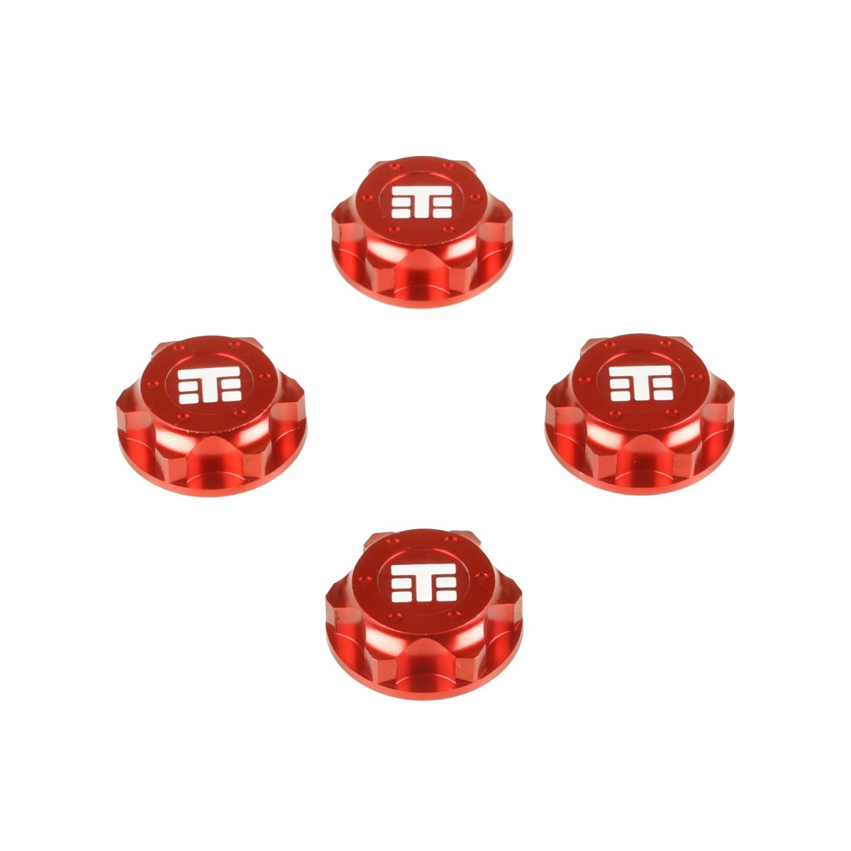 Tekno RC 17mm Serrated Wheel Nuts, Red Anodized, 4pcs