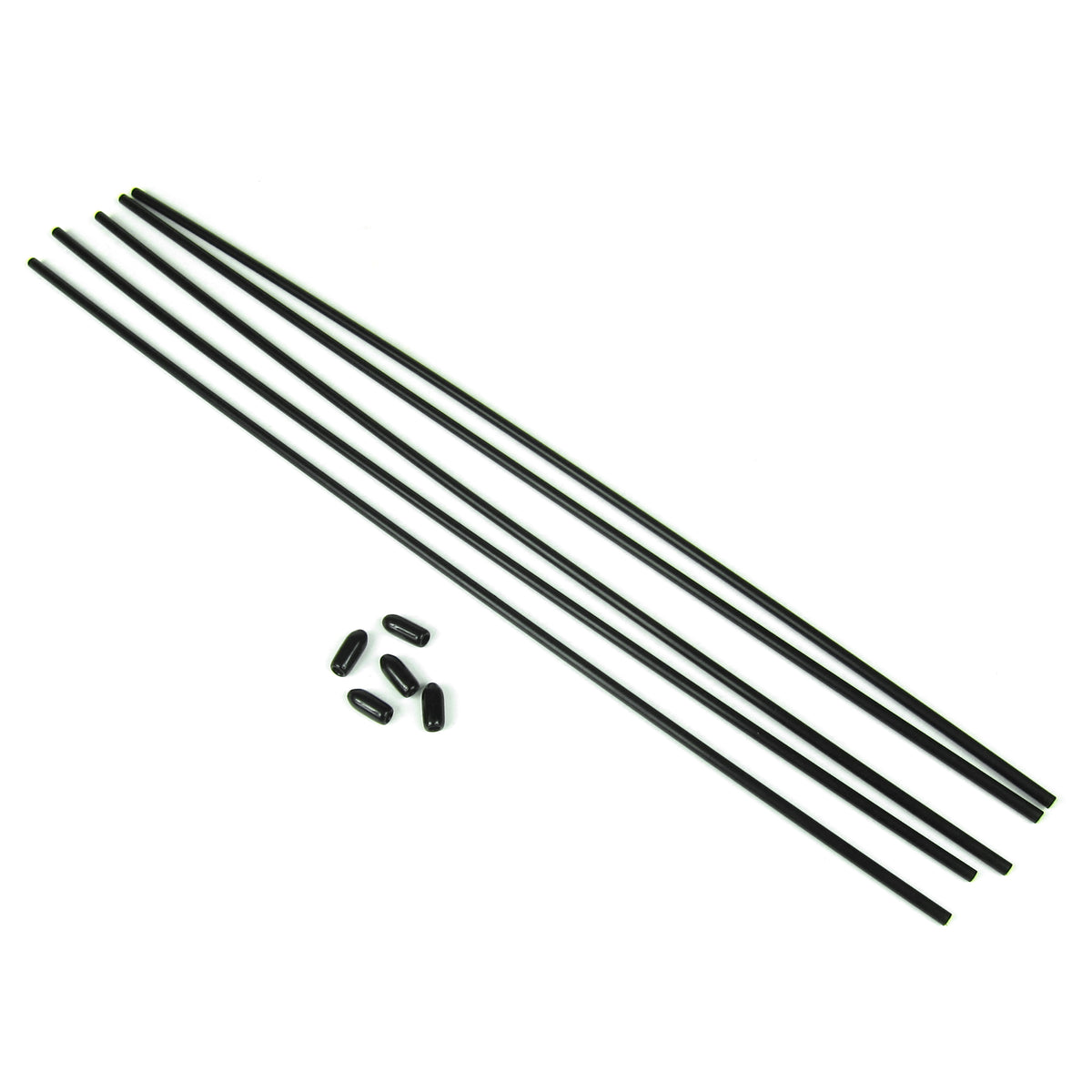 Tekno RC Universal Antenna Tubes with Caps, 5pcs