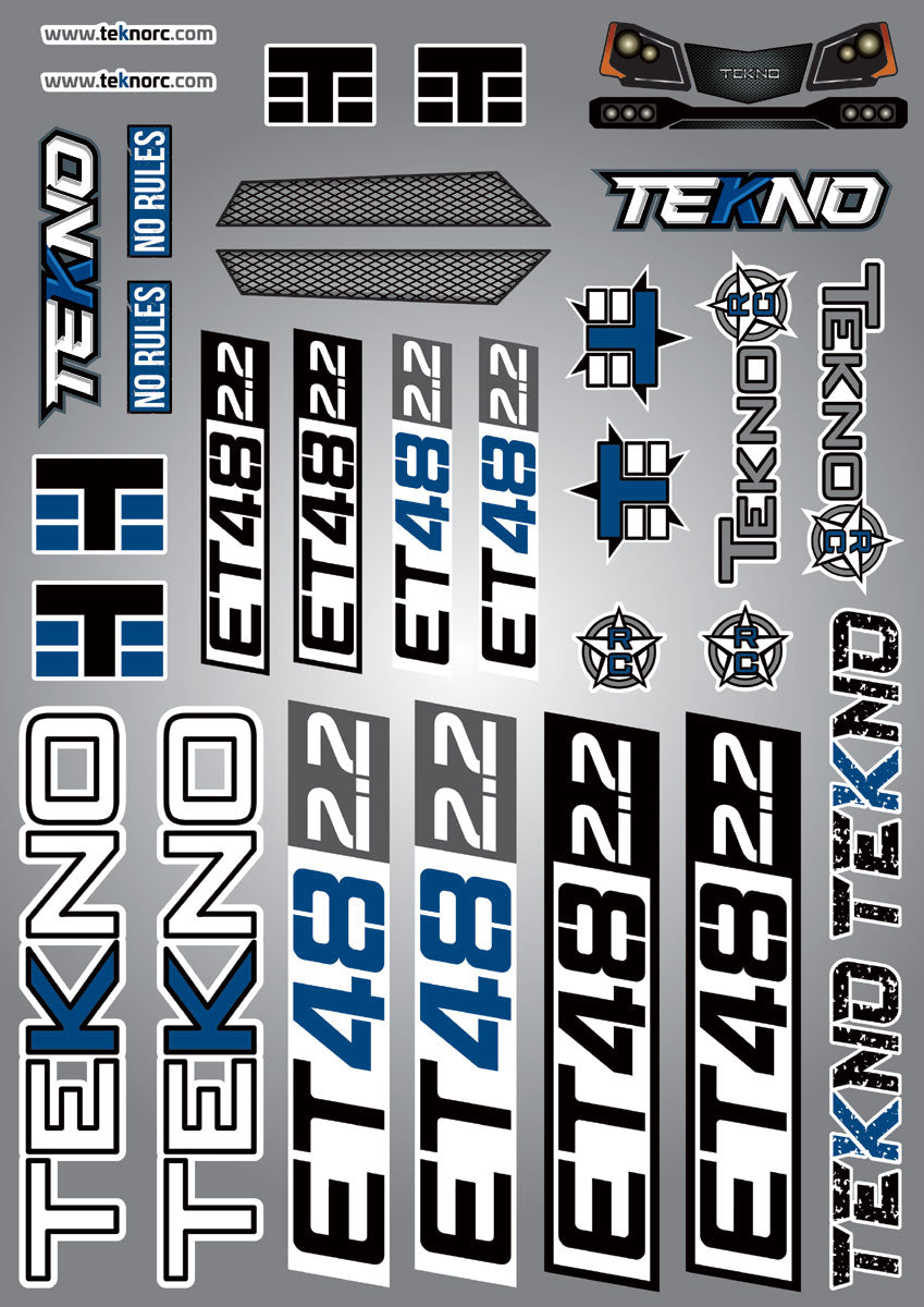 Tekno RC ET48 2.2 Decal Sheet