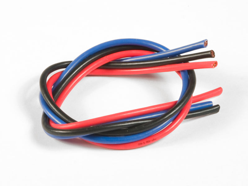 TQ Wire 16 Gauge Super Flexible Wire – Black/Red/Blue, 1ft Each