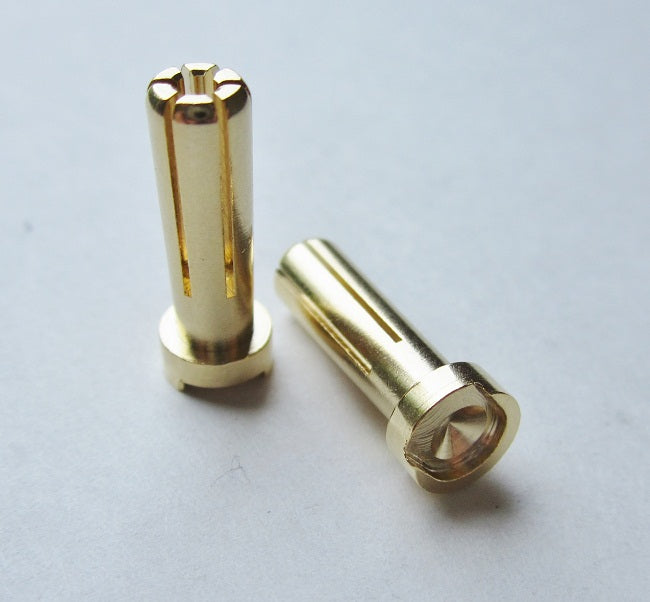 TQ Wire 5mm Male Bullets Low Profile – Gold, 19mm | RC Connectors