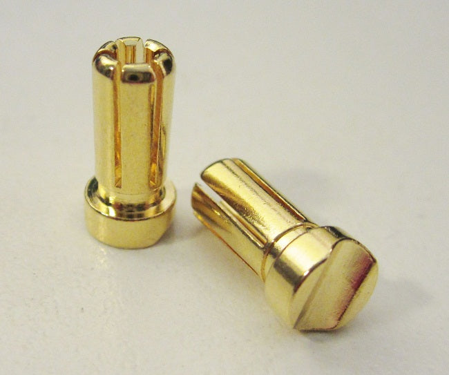 TQ Wire 5mm Male Short Light Bullets – Gold, 13mm | RC Connectors
