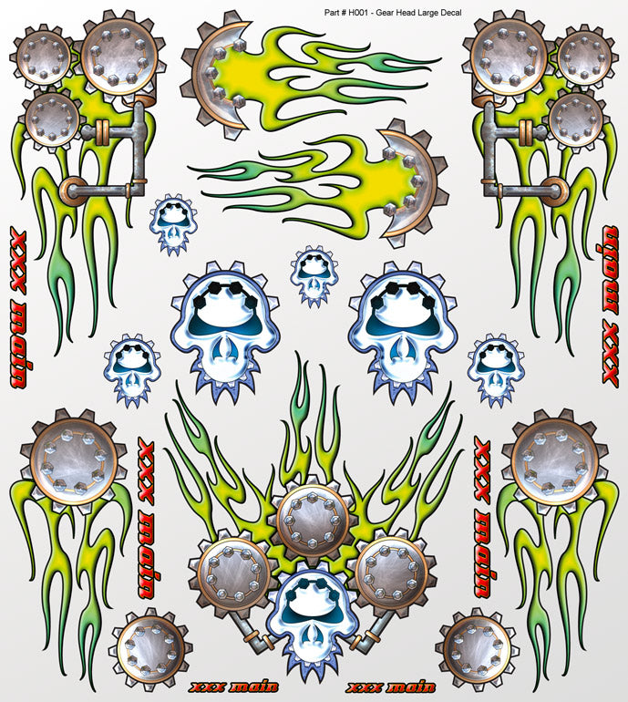 XXX Main Racing Gear Head Large Decal H001