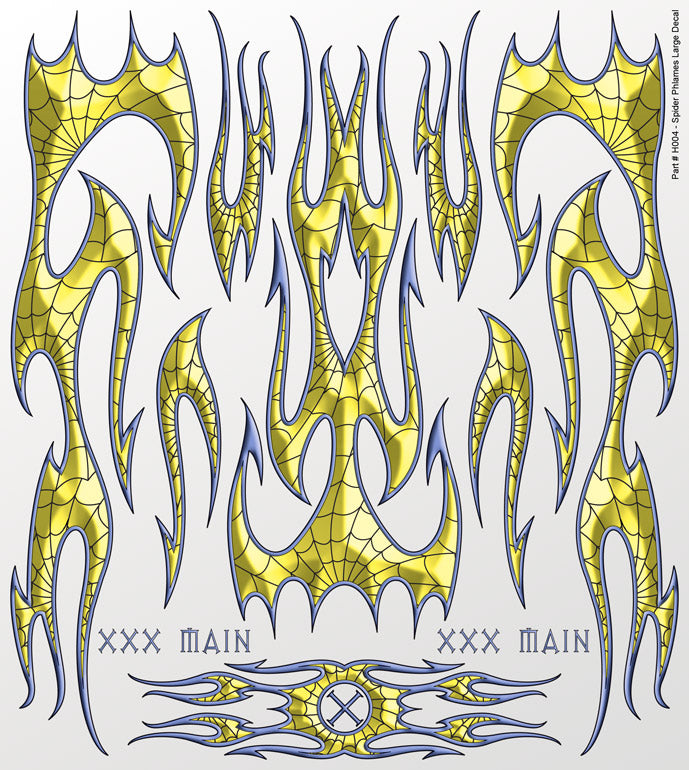 XXX Main Racing Spider Phlames Large Decal H004