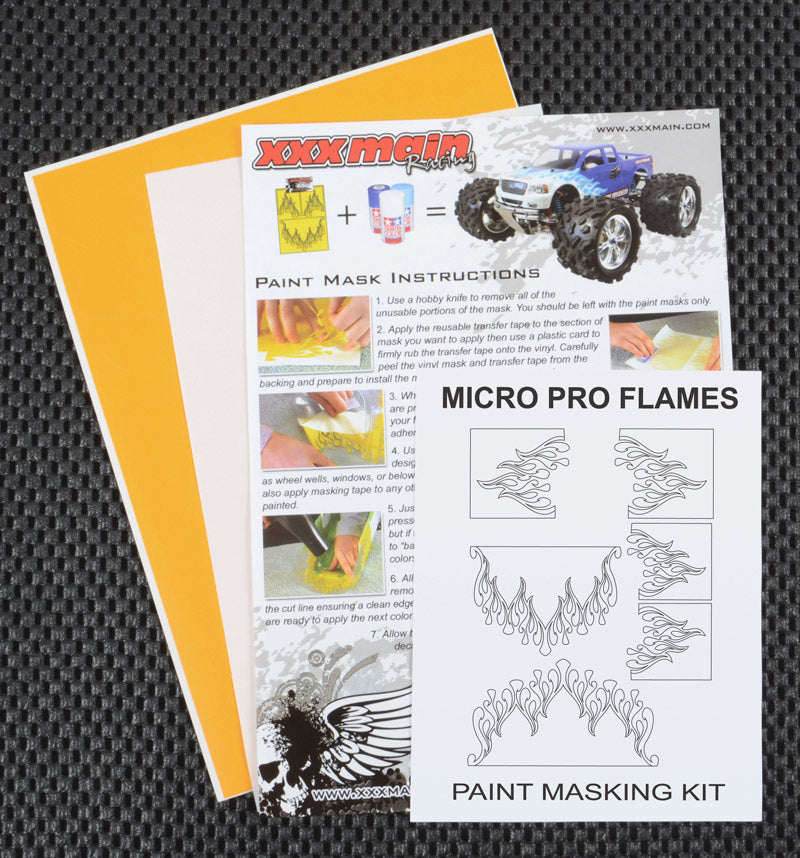 XXX Main Racing Micro Pro Flames Paint Mask for Small Scale RC