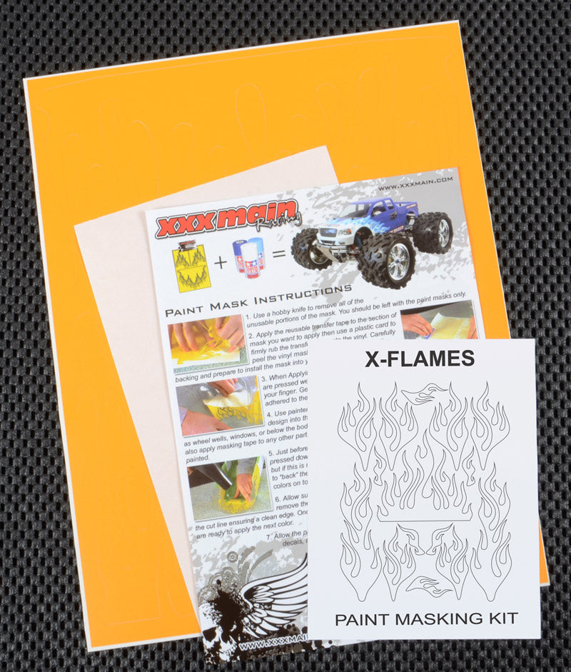 XXX Main Racing X-Flames Pre-Cut Paint Mask for RC Bodies