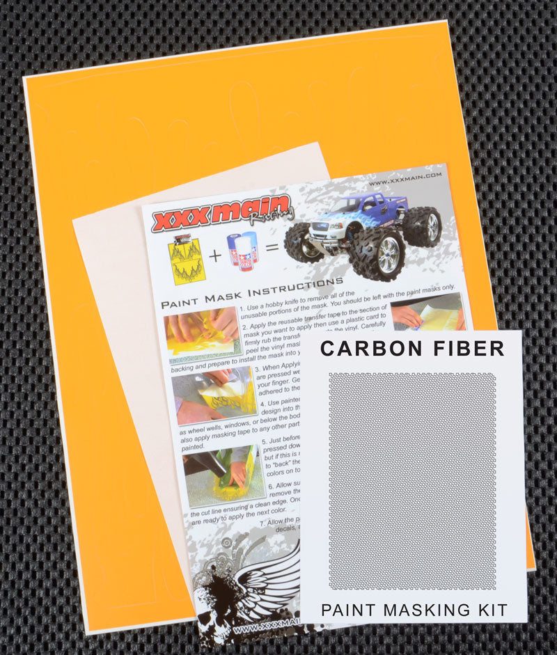 XXX Main Racing Carbon Fiber Pre-Cut Paint Mask for RC Bodies