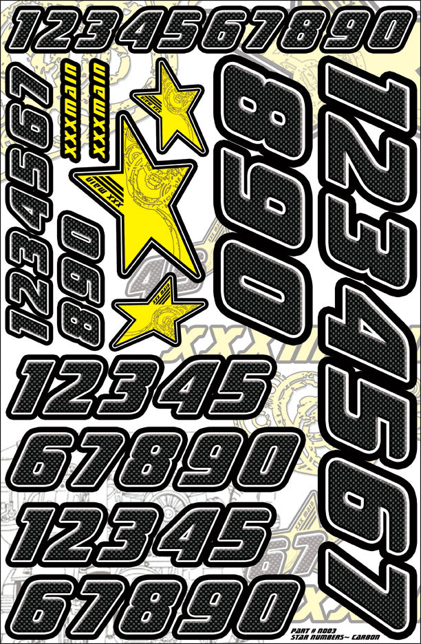 XXX Main Racing Star Numbers - Carbon N003