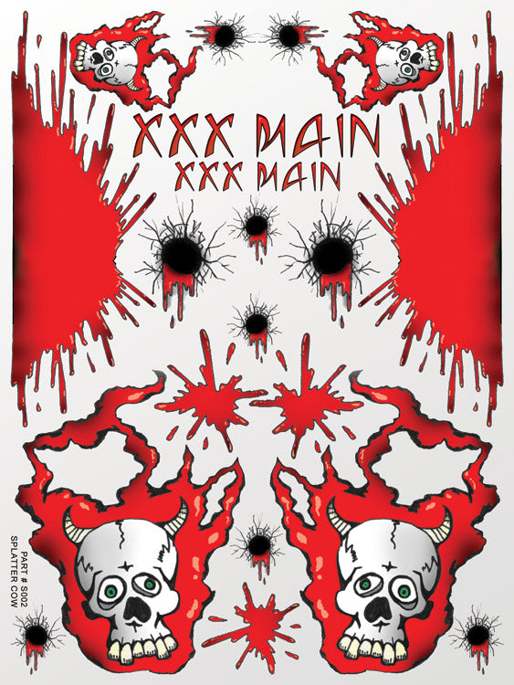 XXX Main Racing Splatter Cow Sticker Sheet for RC Bodies