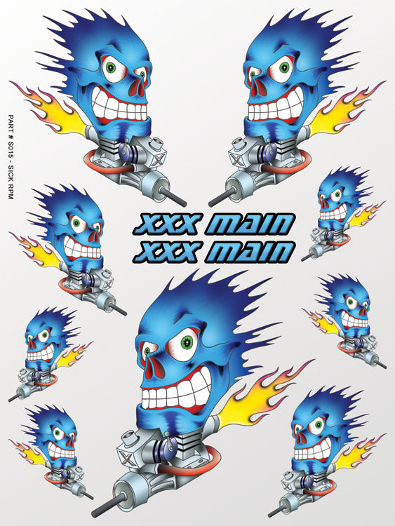 XXX Main Racing Sick RPM Sticker Sheet for RC Car Bodies