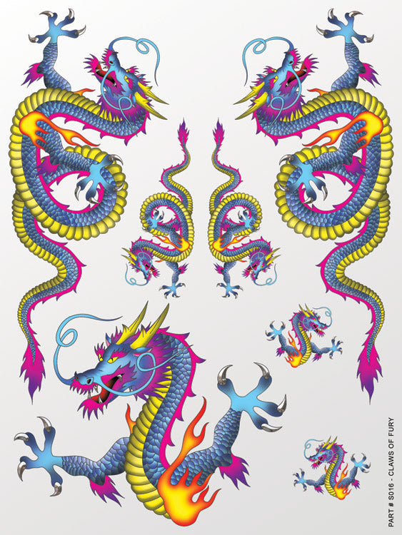 XXX Main Racing Claws of Fury Sticker Sheet for RC Bodies