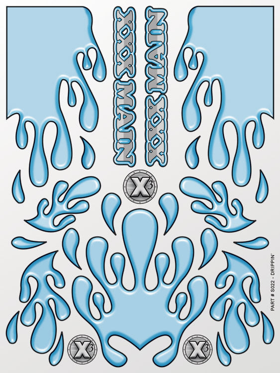 XXX Main Racing Drippin Paint Drip Sticker Sheet for RC Bodies