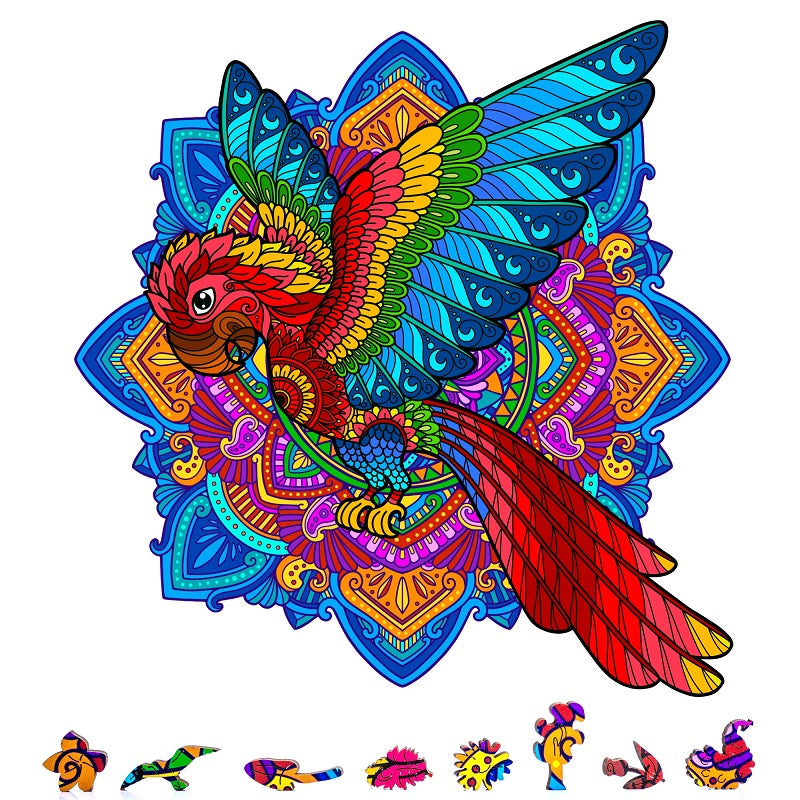 ZenChalet Tropical Parrot 200 Piece Wooden Jigsaw Puzzle for Adults