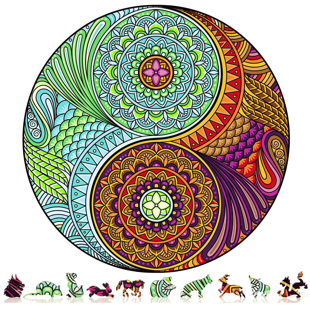ZenChalet Yin Yang 200 Piece Wooden Jigsaw Puzzle for Adults