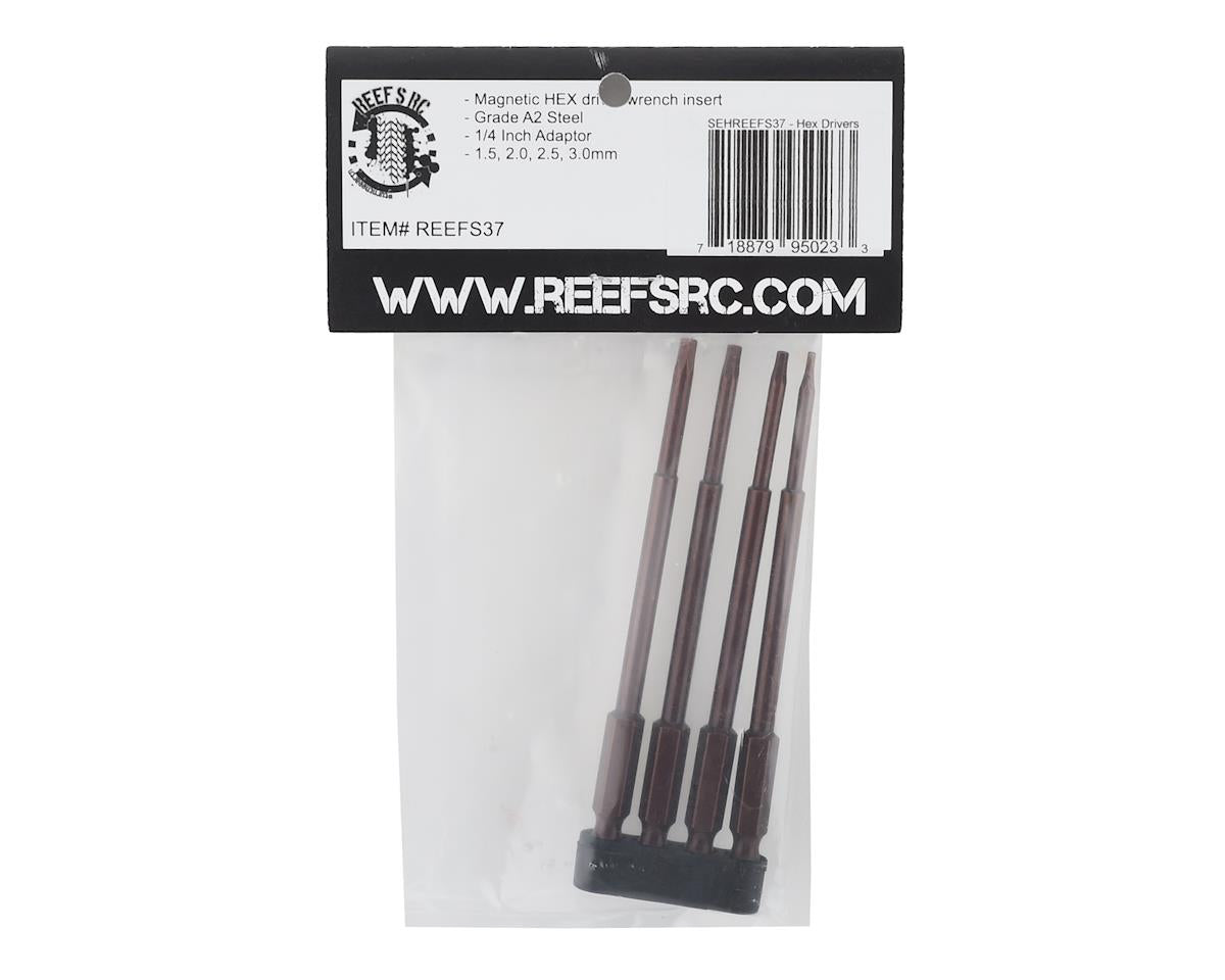 Reefs RC Magnetic Hex Drivers Metric 1/4 Drive (4pc)