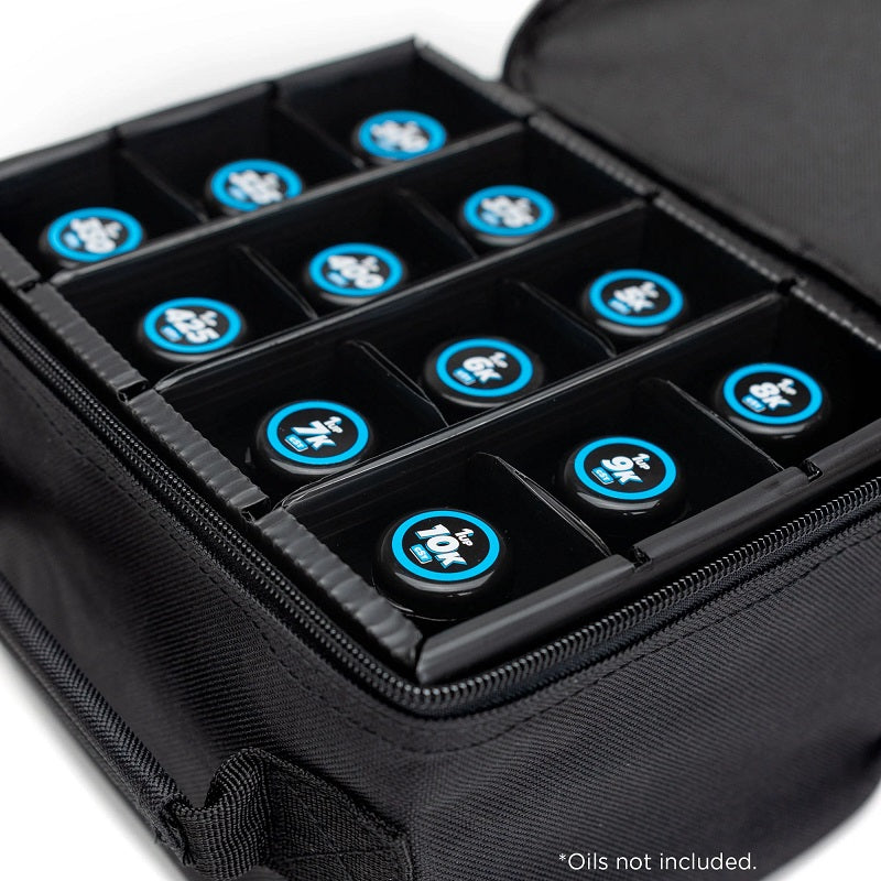 1UP Racing Shock & Diff Oil Carrier Bag – 12 Bottle Capacity – Padded Pit Storage (100010)