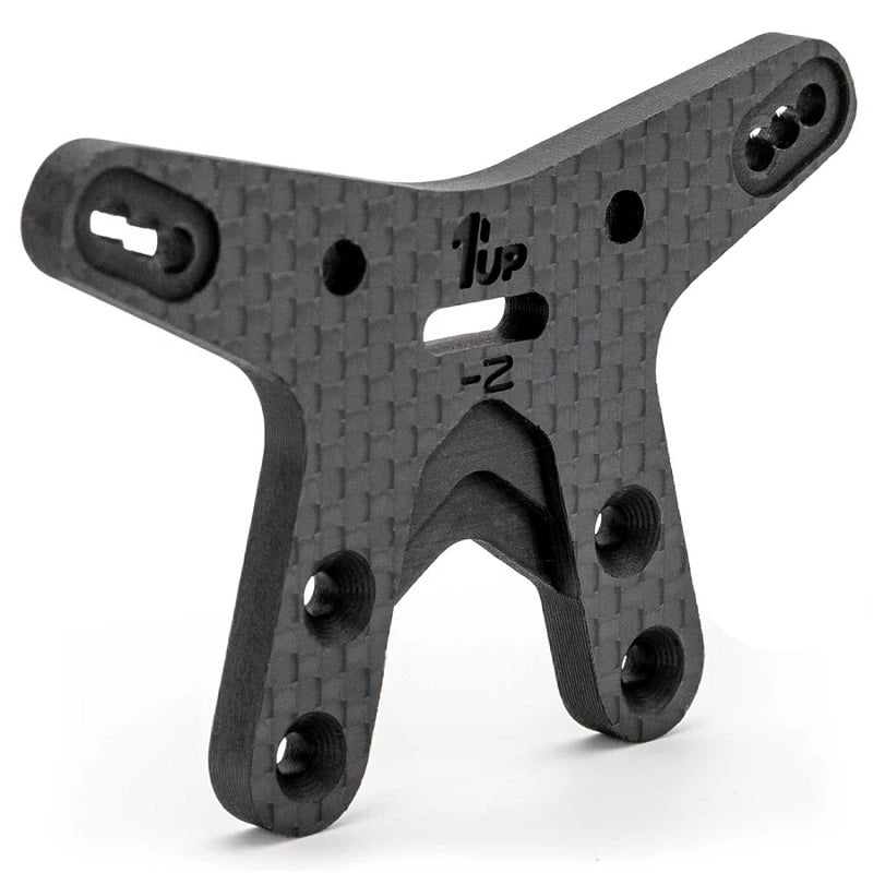 1UP Racing CF1 -2mm Front Shock Tower – Team Associated B7 – 4mm USA-Made Carbon Fiber (15515)