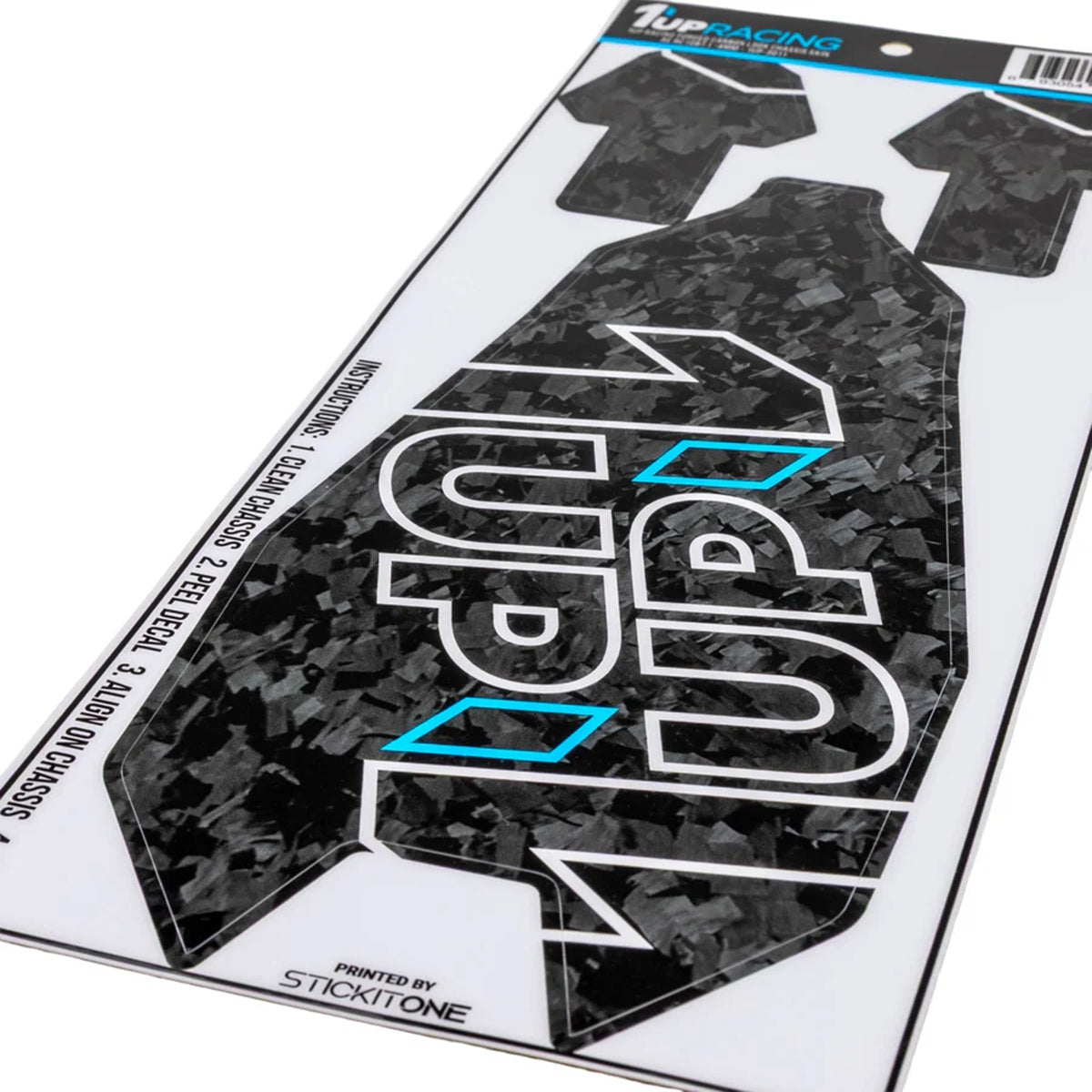 1UP Racing Forged Carbon Look Chassis Skin for Team Associated RC10B7.1 -4mm