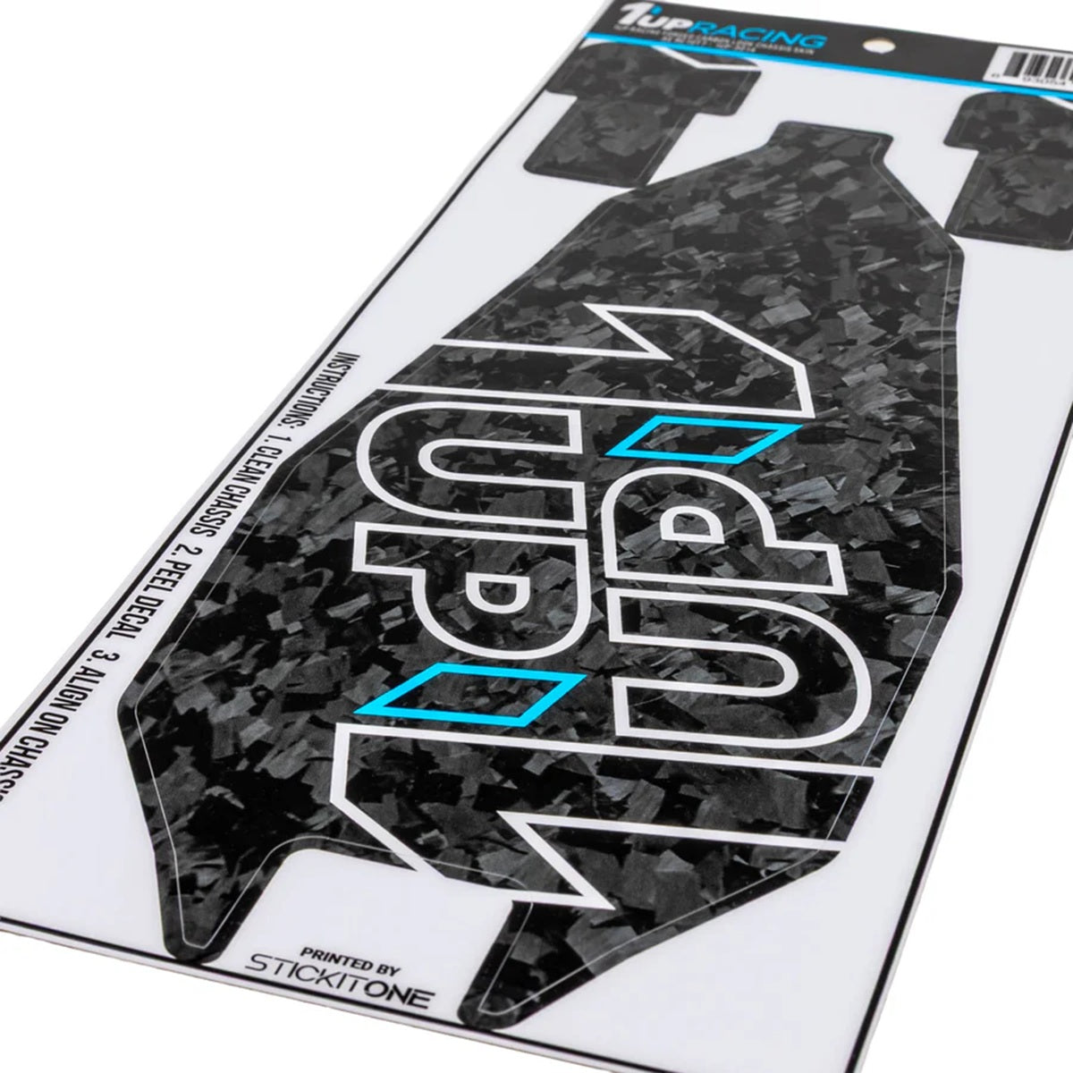 1UP Racing Forged Carbon Look Chassis Skin for Team Associated RC10T7