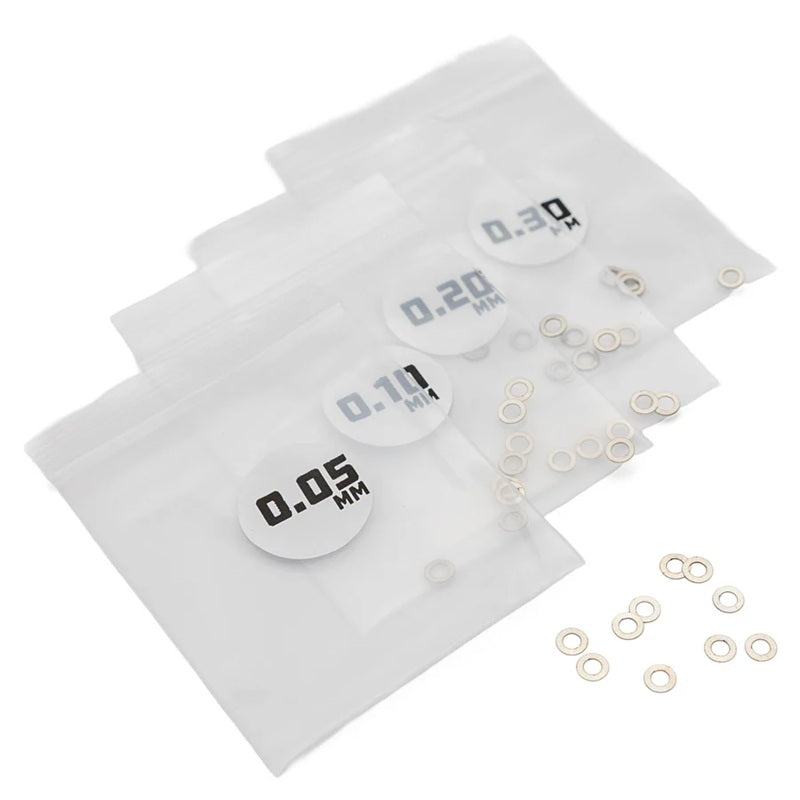 1UP Racing MicroTune Shims - 2.5mm ID x 0.05, 0.10, 0.20, 0.30 - 10pcs 80202