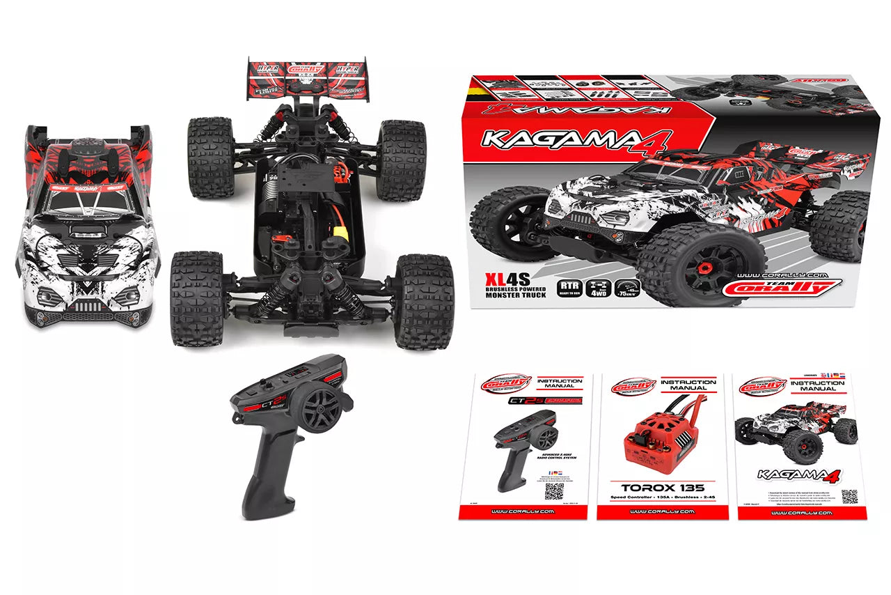 Corally Kagama 4 XL4S 1/10 4WD Monster Truck, RTR Version, Red 00293-R