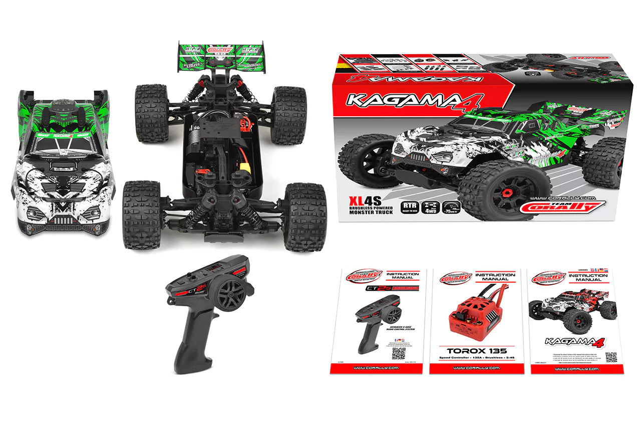 Corally Kagama 4 XL4S 1/10 4WD Monster Truck, RTR Version, Green 00293-G