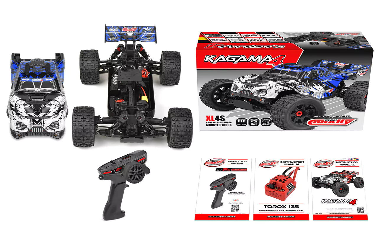 Corally Kagama 4 XL4S 1/10 4WD Monster Truck, RTR Version, Blue 00293-B