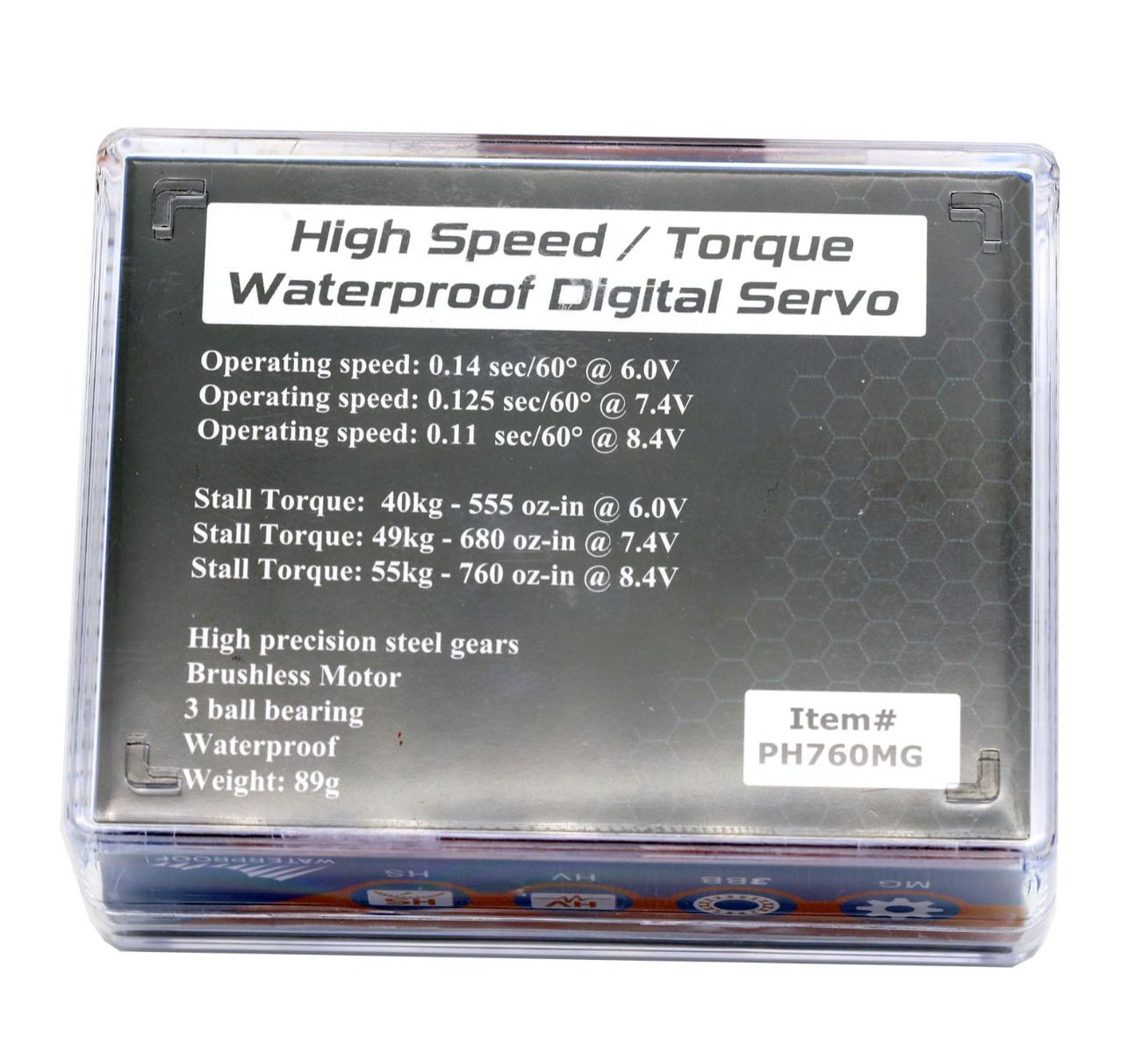 Powerhobby 760MG High Torque Waterproof Brushless Steel Gear Servo / Aluminum Case