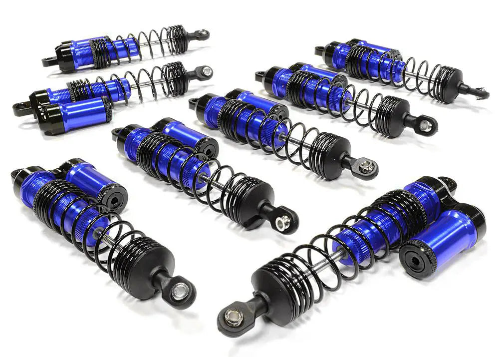 Integy Billet Machined Piggyback Shock Set (8) for Traxxas 1/10 Scale E-Maxx Brushless C26065BLUE