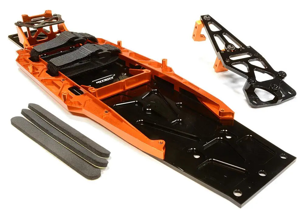 Integy Orange Billet Machined Complete LCG Chassis Conversion Kit for Traxxas 1/10 Slash 2WD C26146ORANGE